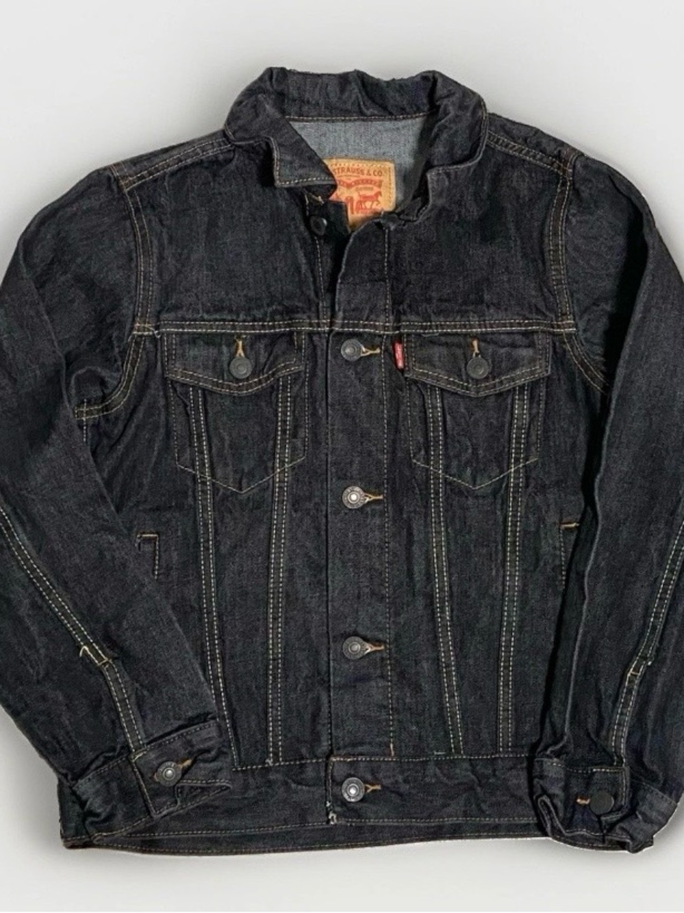 Levi's Kids Jean Jacket Trucker Red Tab Dark Wash Denim, Boy's Med 10-12 Yrs